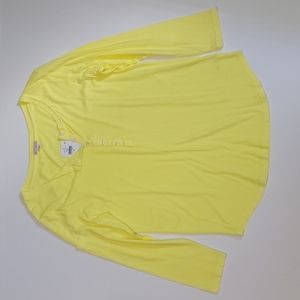 Gap Yellow Neon Dye 3/4 Length Sleeve ShirtSize Medium